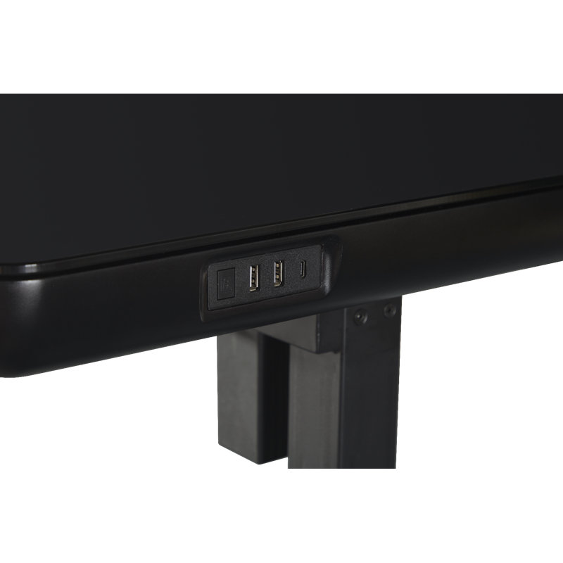Bureau debout à hauteur ajustable avec tiroir Home Office, Noir