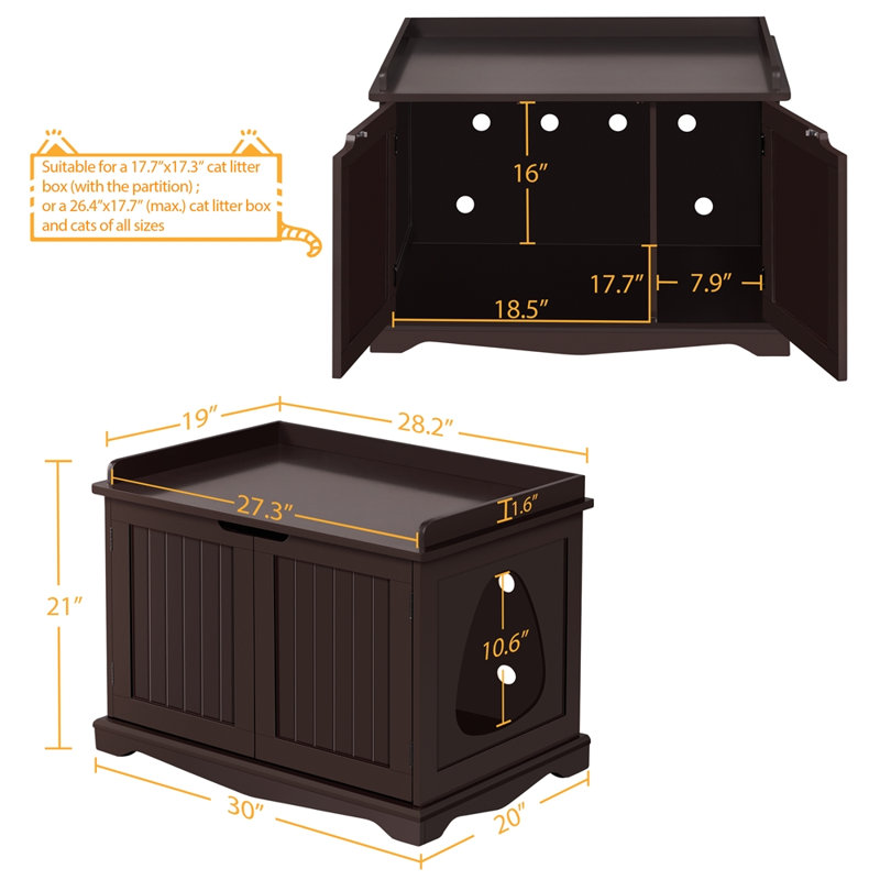 Enceinte de litière Salls, Espresso