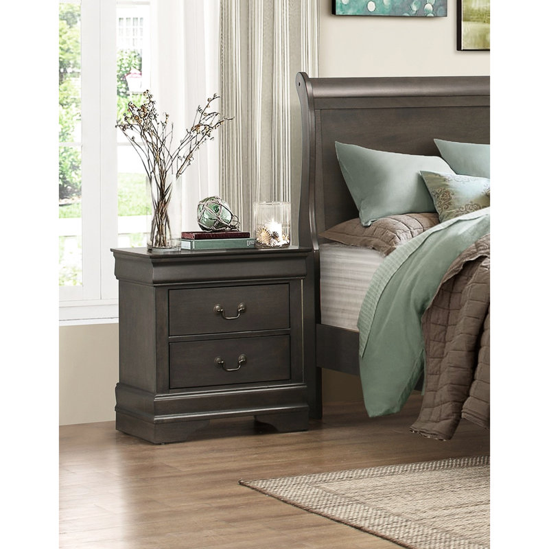 Table de chevet 2 teintes grise, Grey