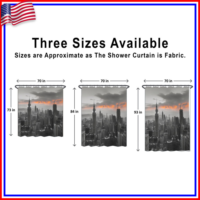 Rideaux de douche New York City, 70 po L x 72 po H