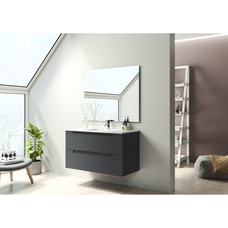 Ensemble de meuble-lavabo simple 36 po, Gris cendré