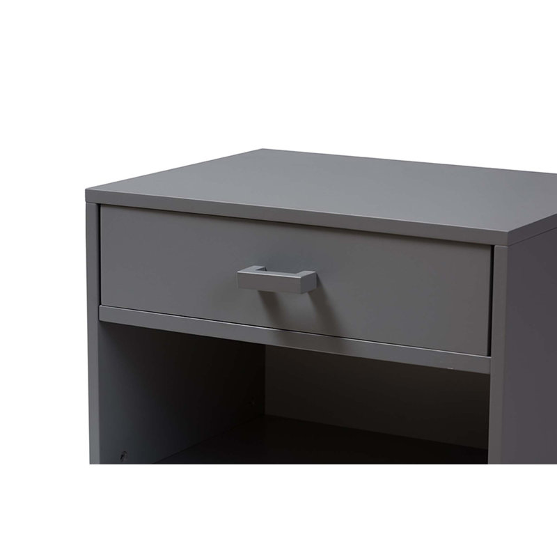 Table de chevet 1 tiroir Caden Delilah, Gris