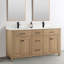 Meuble-lavabo double 61 po avec plateau en quartz Marashio