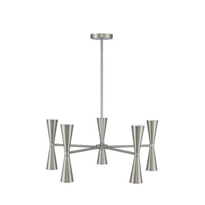 Milo 5 LT Satin Nickel Chandelier Kalco