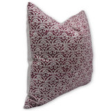 Block Print Throw Pillow Cover, 33 Inch Pure Linen Decorative Cushion Cover