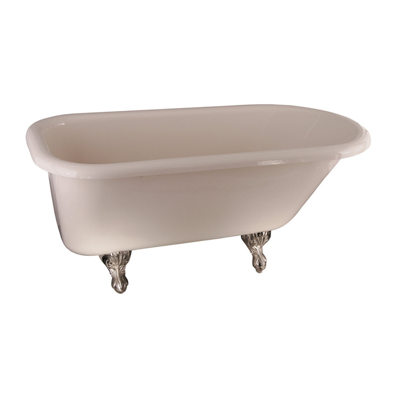 Anthea 60'' x 30'' Soaking Acrylic Bathtub, Polished Nickel