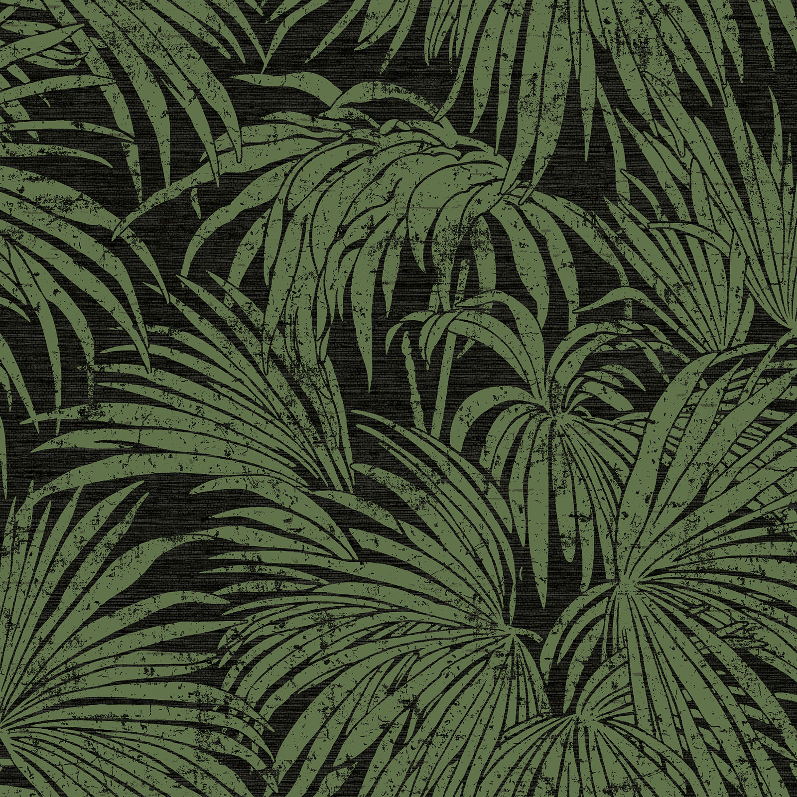 Kermit Cassava Palm 18 L x 20.5" W Peel and Stick Wallpaper Roll, Black/Green
