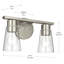 Éclairage pour salle de bain 2 lumières avec verre transparent nickel brossé 13,25 po Stamos-131043092-131043097-131043091