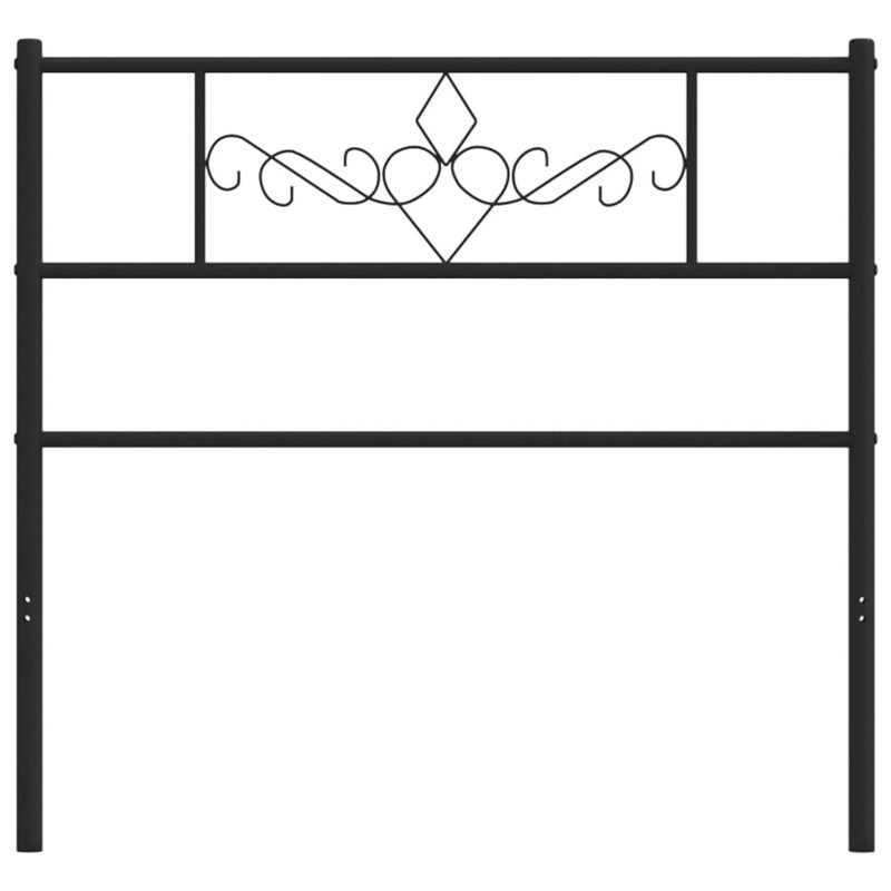 Metal Replace Headboard Black 140 Cm, 90cm H x 95cm W x 3cm D