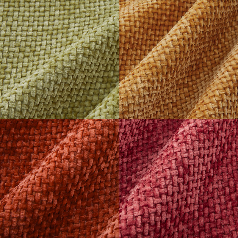  Housses de coussins décoratifs en chenille, Jaune/orange, Carré 18 po
