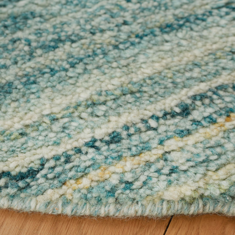 Pecktonville Hand Woven Performance Abstract Rug, Round 6'