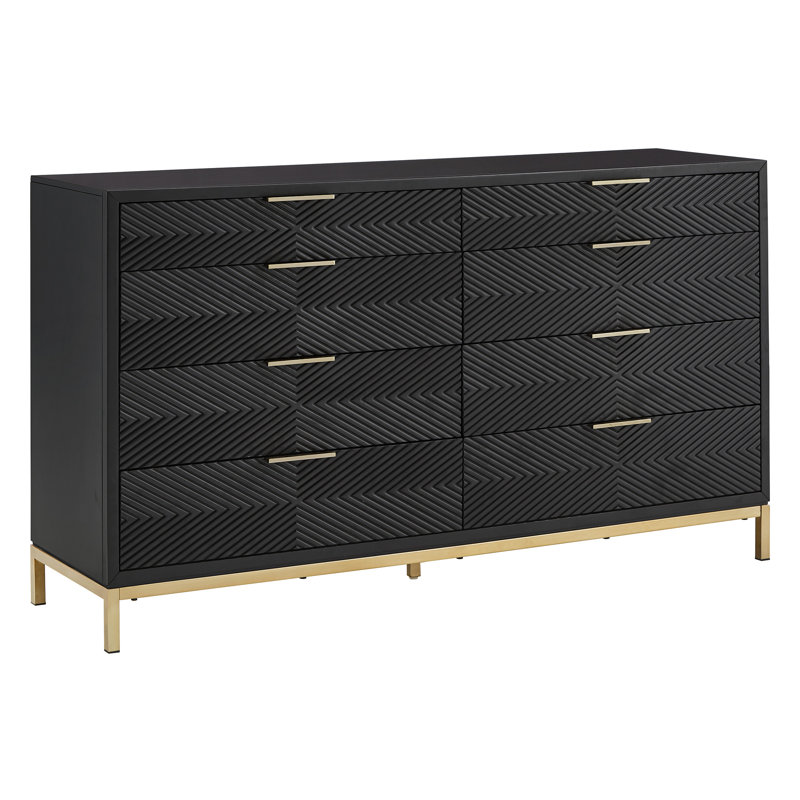 Commode double 8 tiroirs avec miroir Leshia