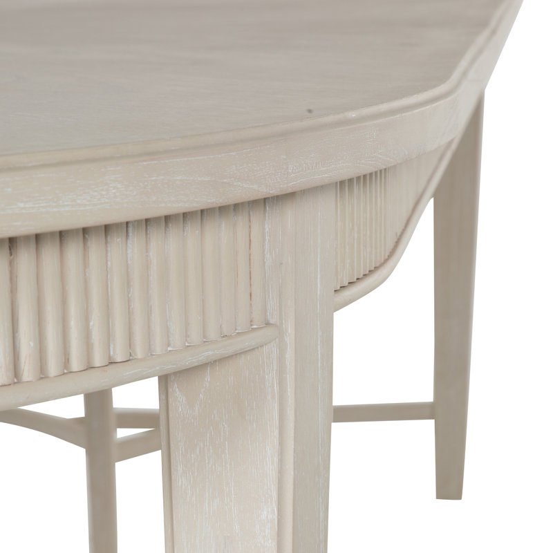 Whitlock Extendable Solid Wood Dining Table, Cerused White