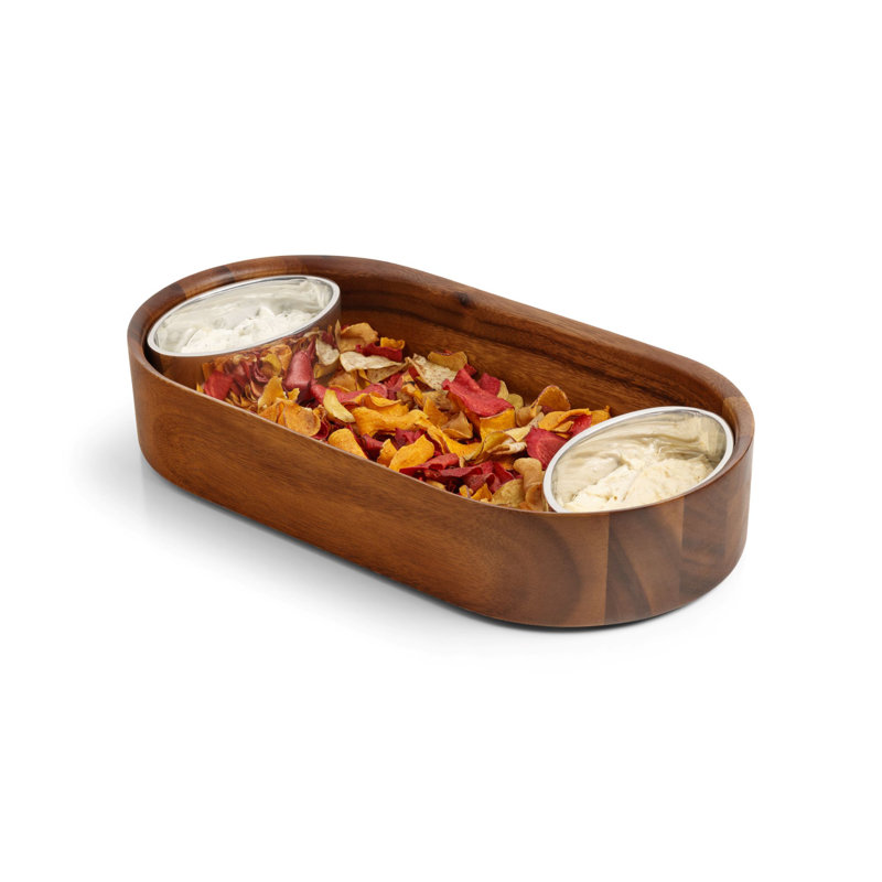 Nambe Oblong Nest Chip And Dip