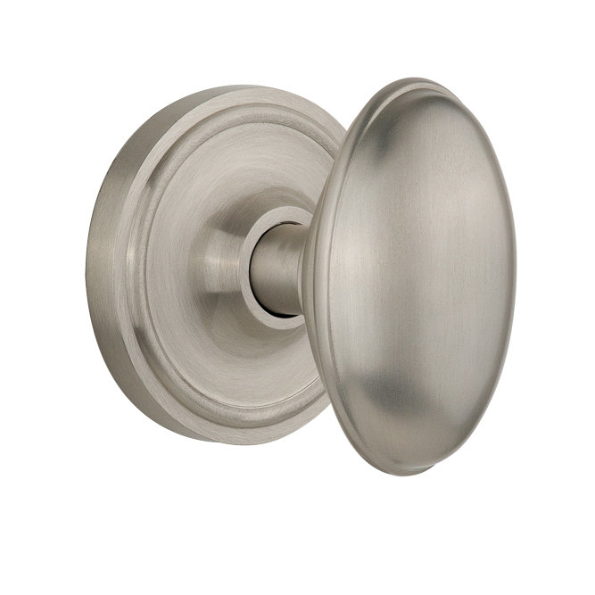 Classic Rosette with Homestead Door Knob, Satin Nickel