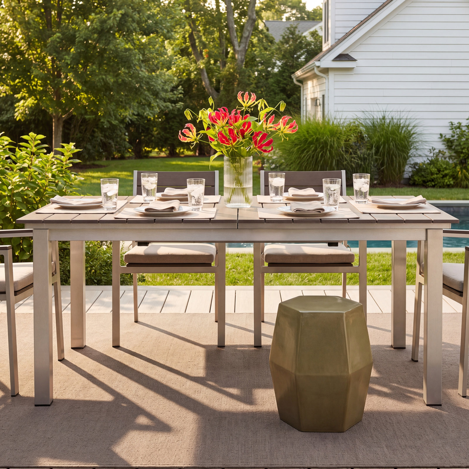 Shore 63" Extendable Patio Dining Table