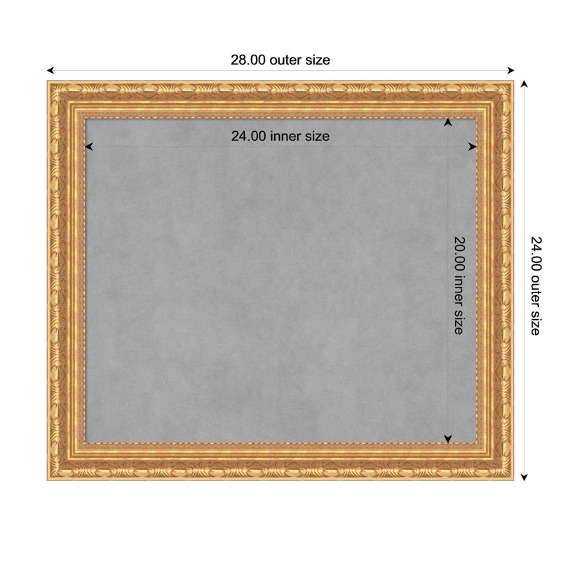 Tableau d'organisation magnétique Versailles avec cadre doré, H 24 po x l 28 po
