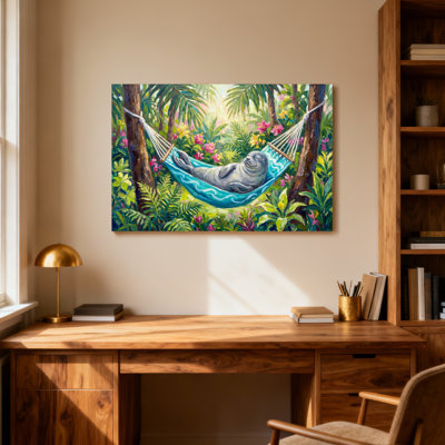 Animals Seal Relaxing In Tropical Hammock Garden
