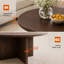 Table basse ronde rustique Heranda 35,4 po, table centrale en bois avec base en forme de croix pour salon-934848199