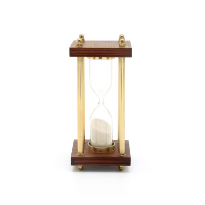 Sand Timer | Decorative Aluminum Frame Hourglass | 4x4x8"