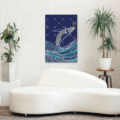Reproduction d'art mural, paysage de baleine, nuit étoilée