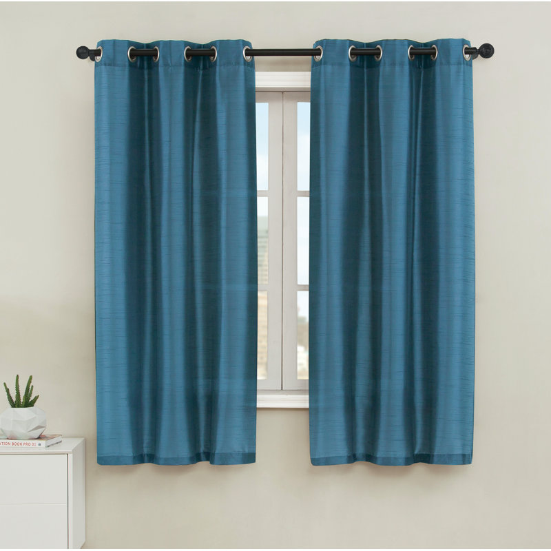 Middleburgh Outdoor Semi Sheer Curtain Pair, 38" W x 63" L, Teal