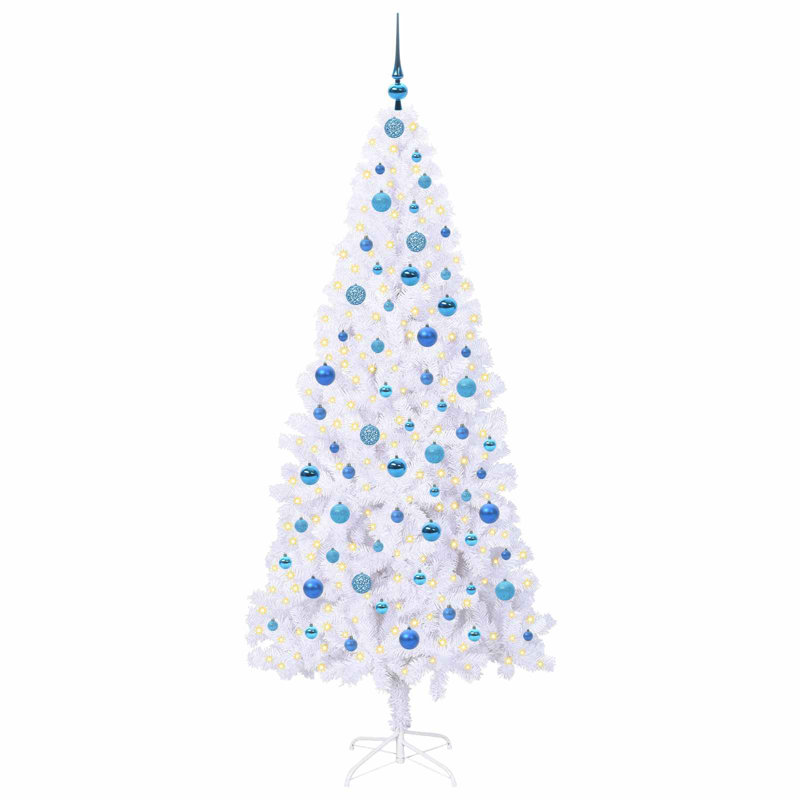 Lighted Artificial Christmas Tree, Blue, 210cm H