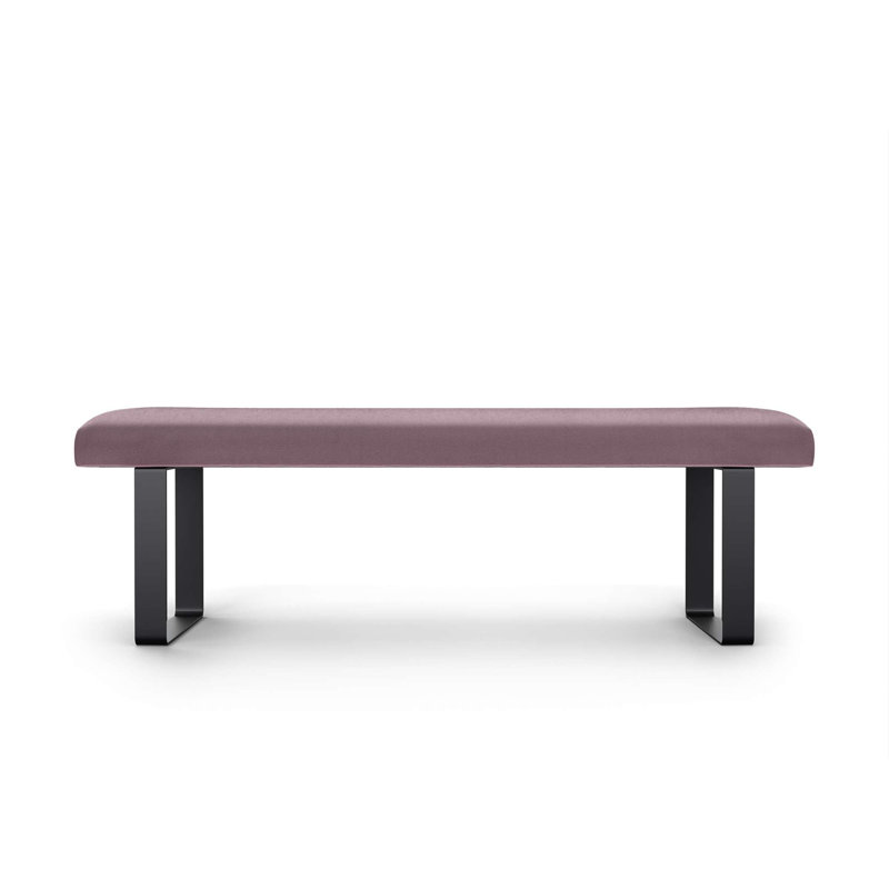 Naquaria Upholstered Bench, Soft Pink/Black