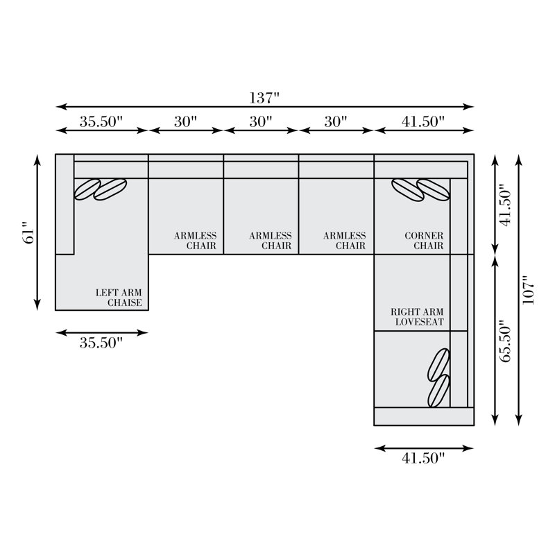 Drew Sectional, Left Hand Facing