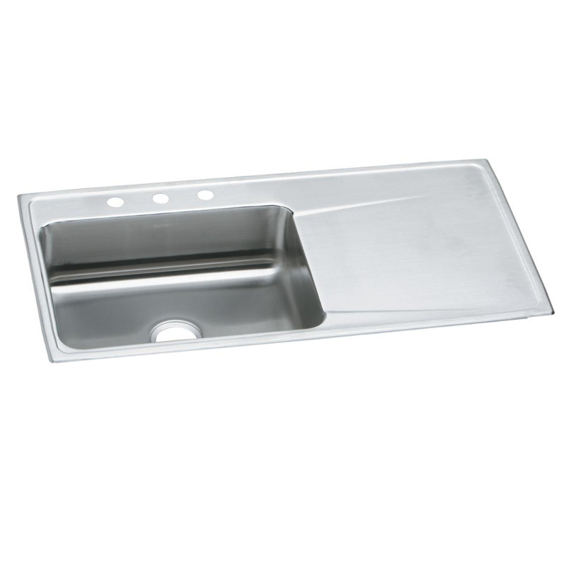 Lustertone 43" L x 22" W Drop-In Kitchen Sink, 1 hole