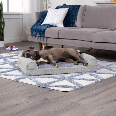 Quilted Orthopedic Bolster Sofa Pet Bed