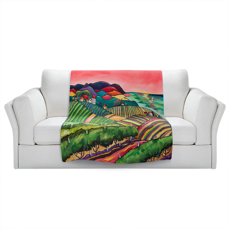 Hand Woven Throw Blanket, 51" W x 60" L