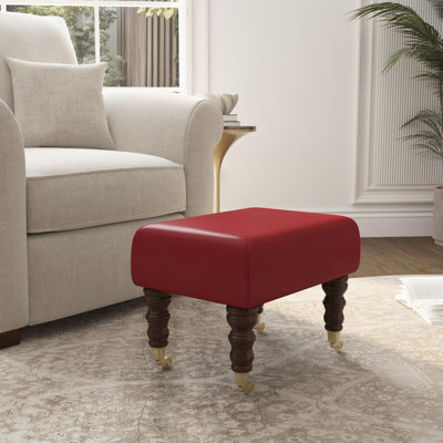 Acierno Natural Wood Caster Leg - Faux Leather