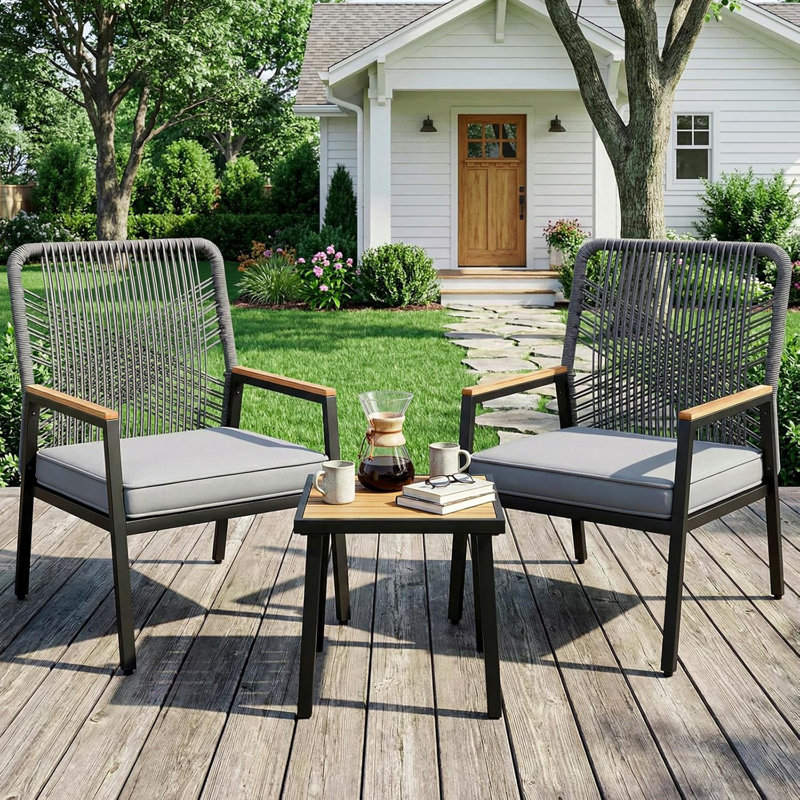 Outdoor Lounge Chair, Black/Grey, Grey