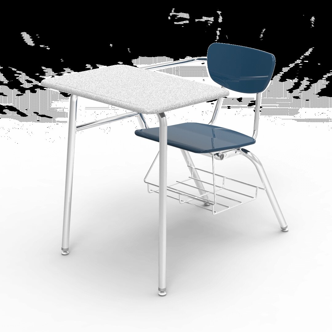 Virco 2400 Soft Plastic Student Chair Desk Combo - Carton of 2