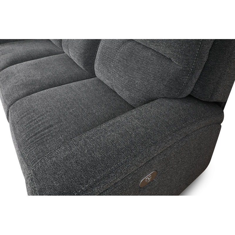 Polla 63" Square Arm Power Reclining Loveseat, Bizmark Grey
