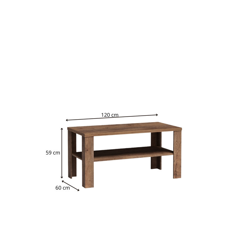 Four Leg Coffee Table, 59cm H x 120cm L x 60cm W