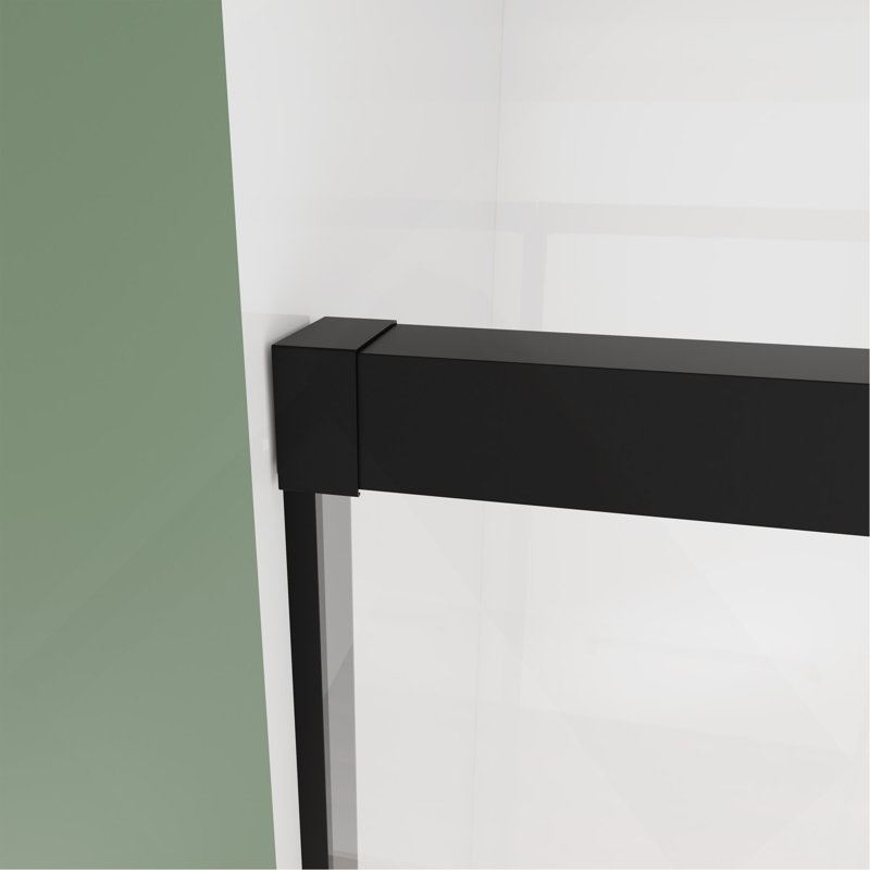 60"W x 72"H Sliding Shower Door, Semi-Frameless Double Sliding Glass Shower Door with 1/4" Tempered Clear Glass,Matte Black