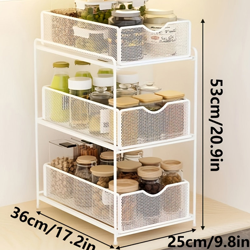 Pull Out Drawer 3 Drawer Storage Drawer
