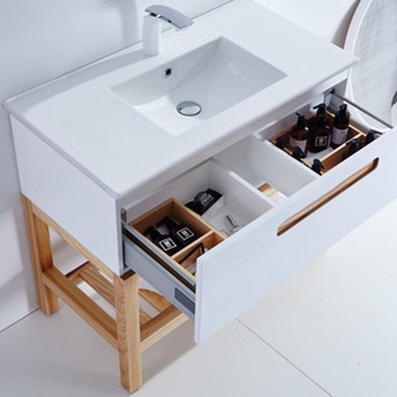 Patchett 37 " W Freestanding Standard Free Standing Single Double Single Vanity Bathroom Vanity With Resin Top