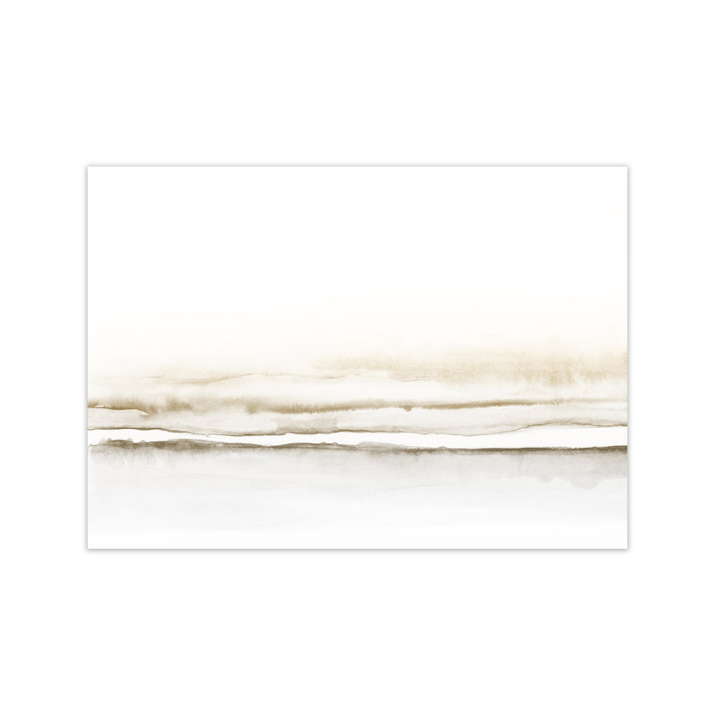 Minimal Watercolour Landscape II - Sepia - Print, No Framed, 60cm H x 84cm W x 1cm D