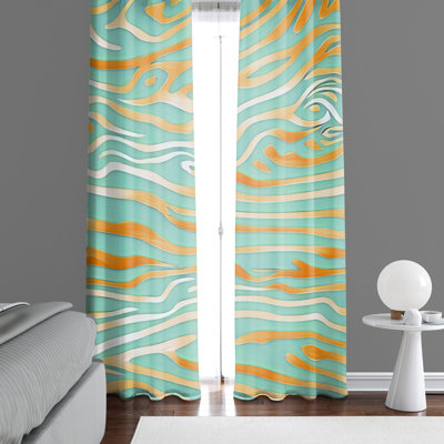 Paire de rideaux semi-transparents en polyester Dezaria