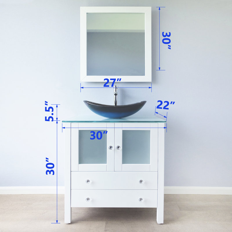 Khaqan 30" Single Bathroom Vanity Set , White