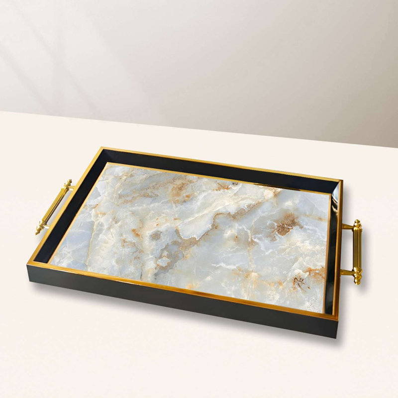 Élégant plateau de service en verre 19,7 x 11,4 x 1,4 pouces | 100% verre de haute qualité | Parfait pour recevoir et servir | Conception élégante et fonctionnelle pour la maison et les fêtes | Durable et facile à nettoyer