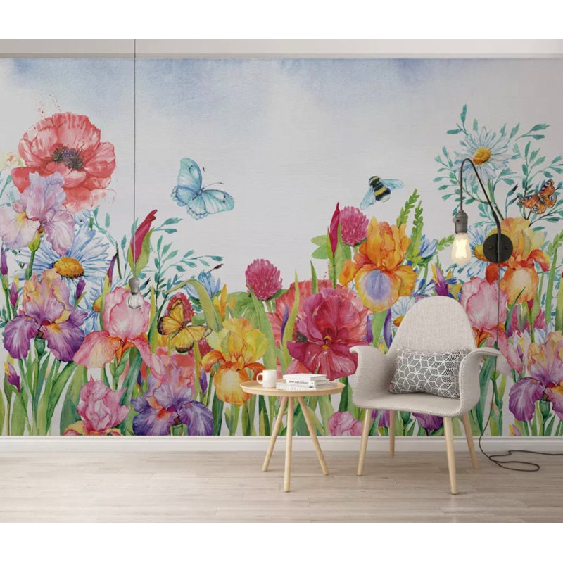 Papier peint floral bohémien bohémien, L 9 po x l 15 po