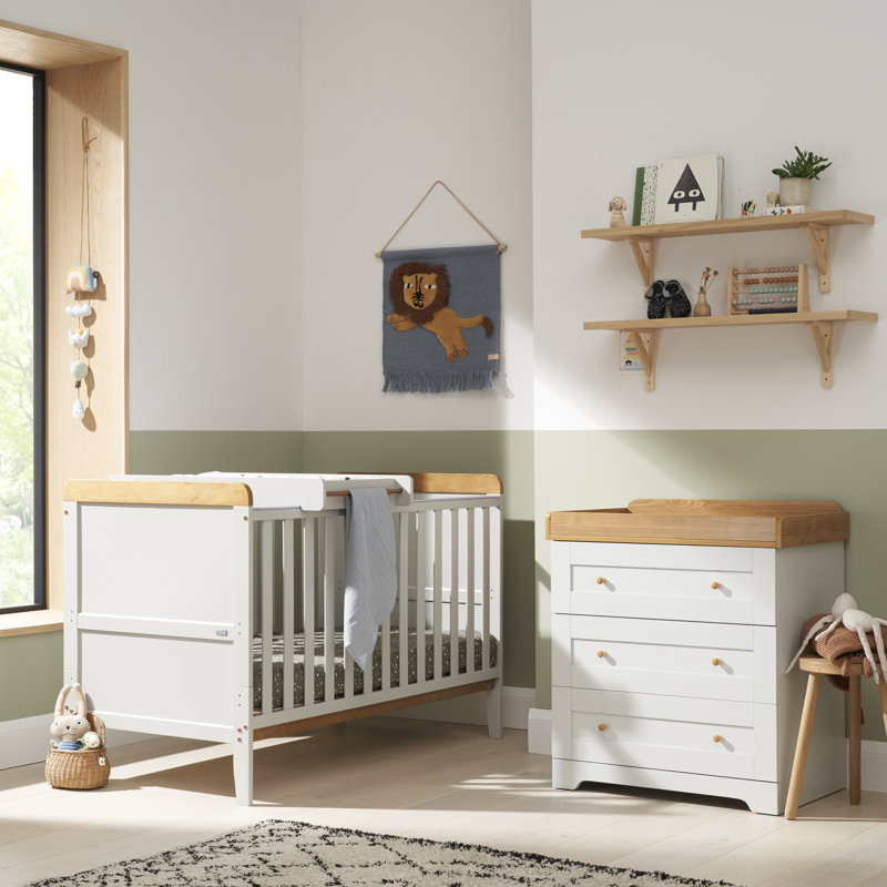 Tutti Bambini Rio 2-Piece Nursery Furniture Room Set, Dove Grey/Oak