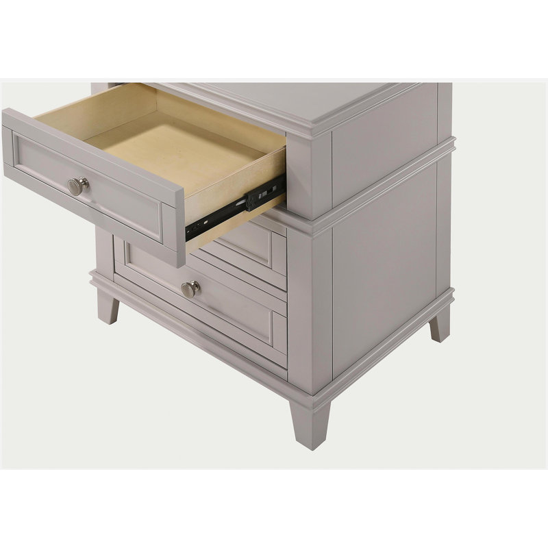 Table de chevet 3 tiroirs avec USB