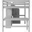 Lit mezzanine double avec bureau en L, tiroirs, armoire et escalier confortable avec tiroirs-1323067337
