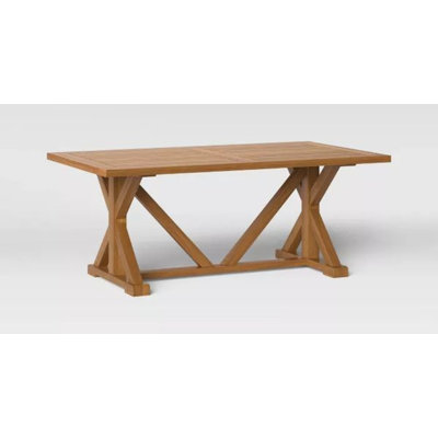 Mahogany Wood Outdoor Dining Table by Red Barrel Studio