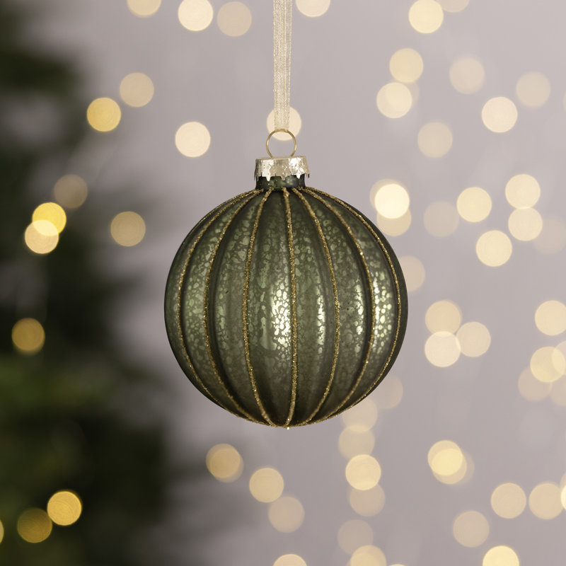 12 Piece Glass Bauble Collection, Green
